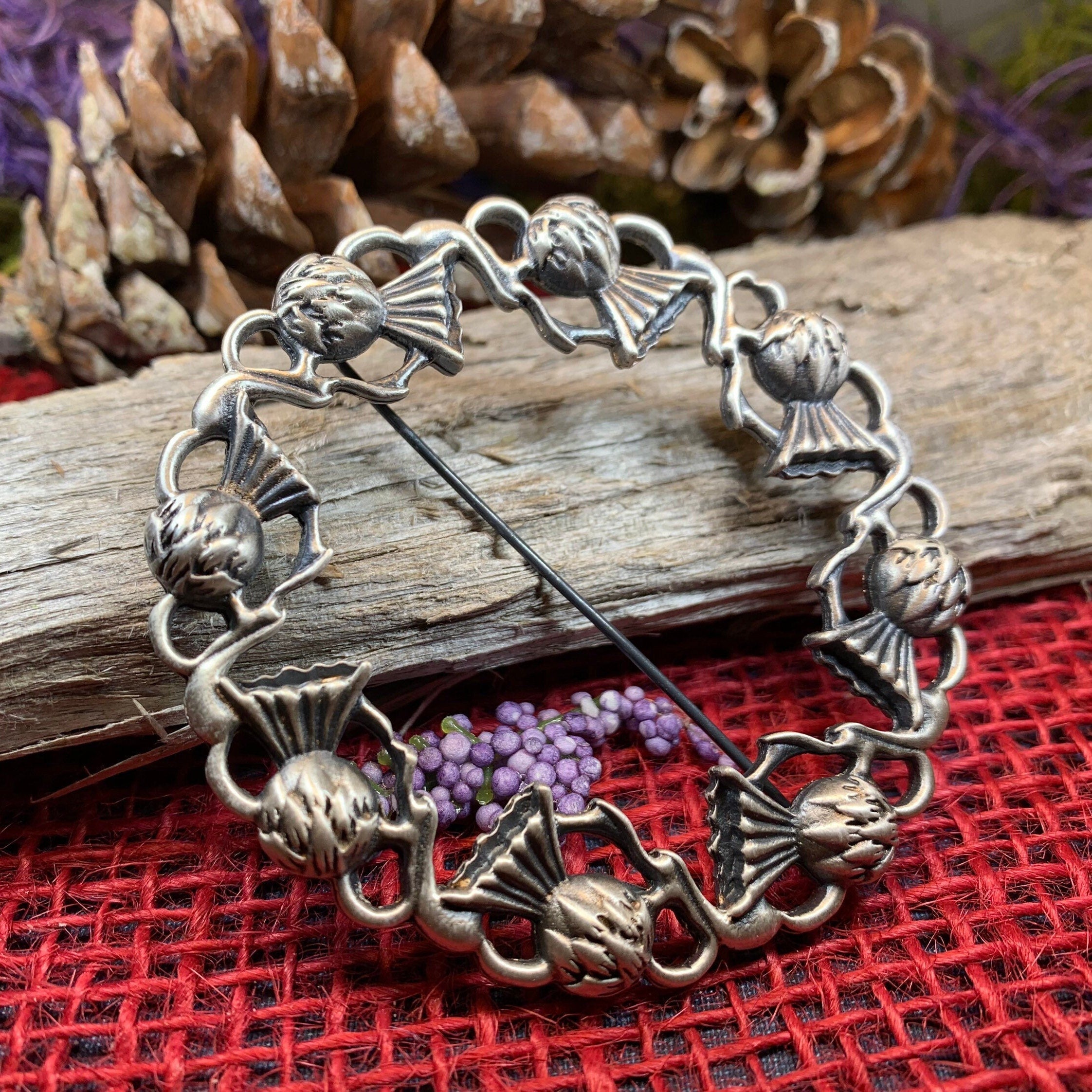 Georgiana Thistle Wreath Brooch - Handmade in Scotland
