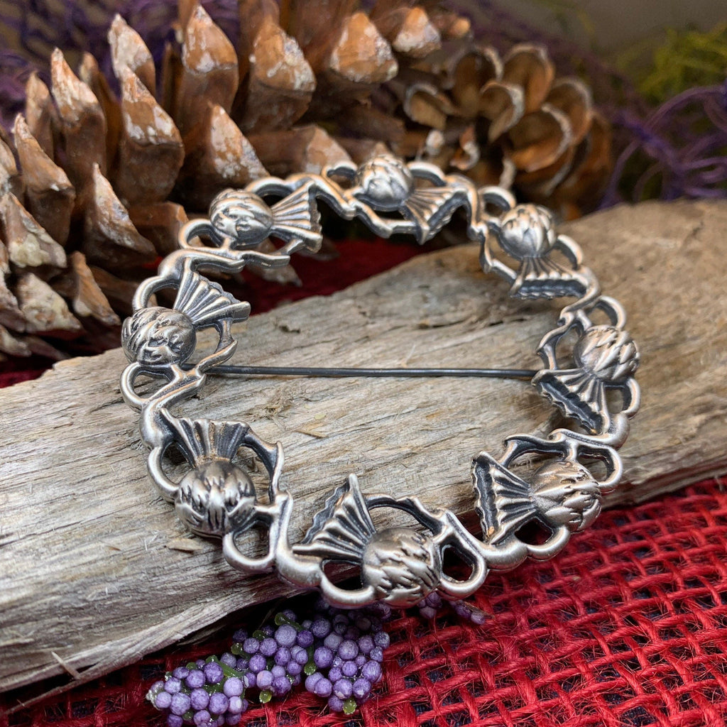 Georgiana Thistle Wreath Brooch - Handmade in Scotland