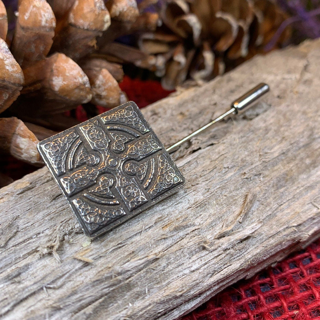 Medieval Celtic Cross Stick Pin - Handmade in Scotland