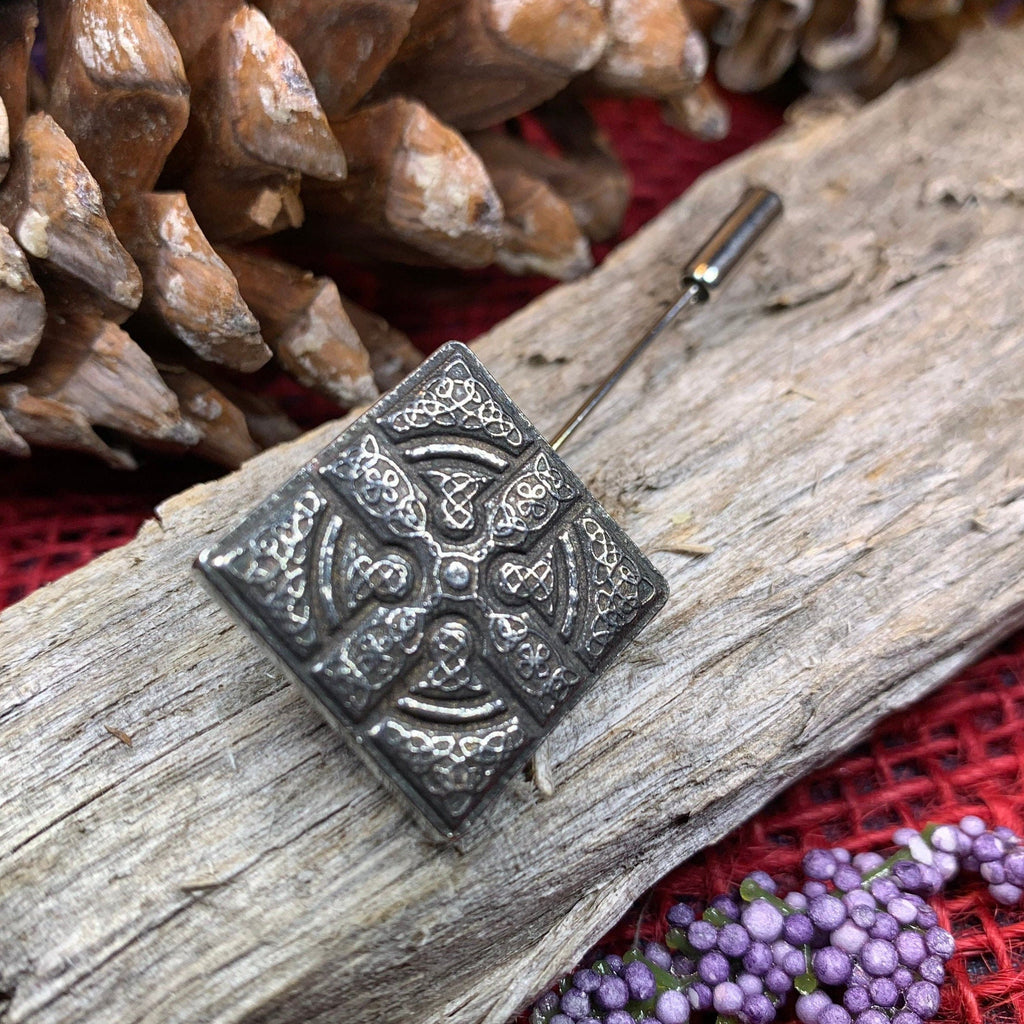 Medieval Celtic Cross Stick Pin - Handmade in Scotland