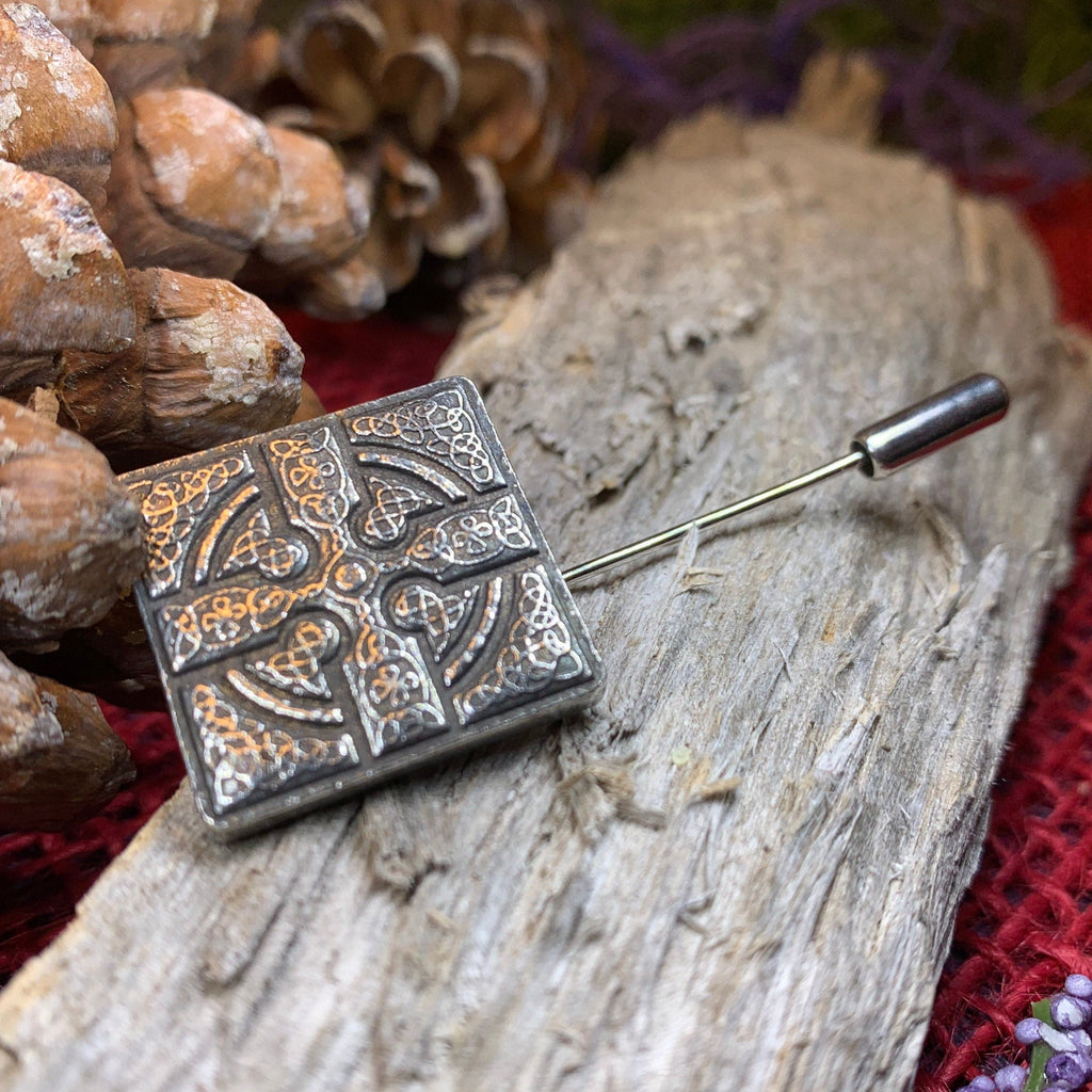 Medieval Celtic Cross Stick Pin - Handmade in Scotland