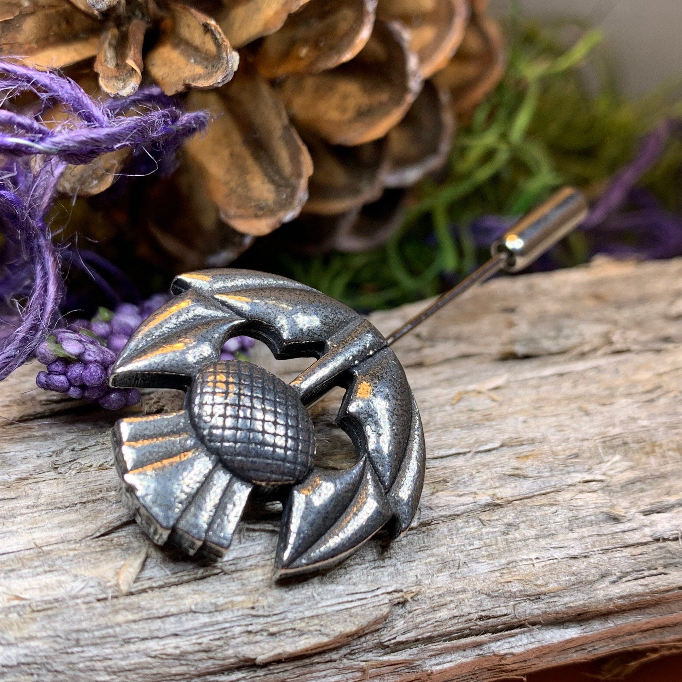 Clyde Thistle Stick Pin - Handmade in Scotland