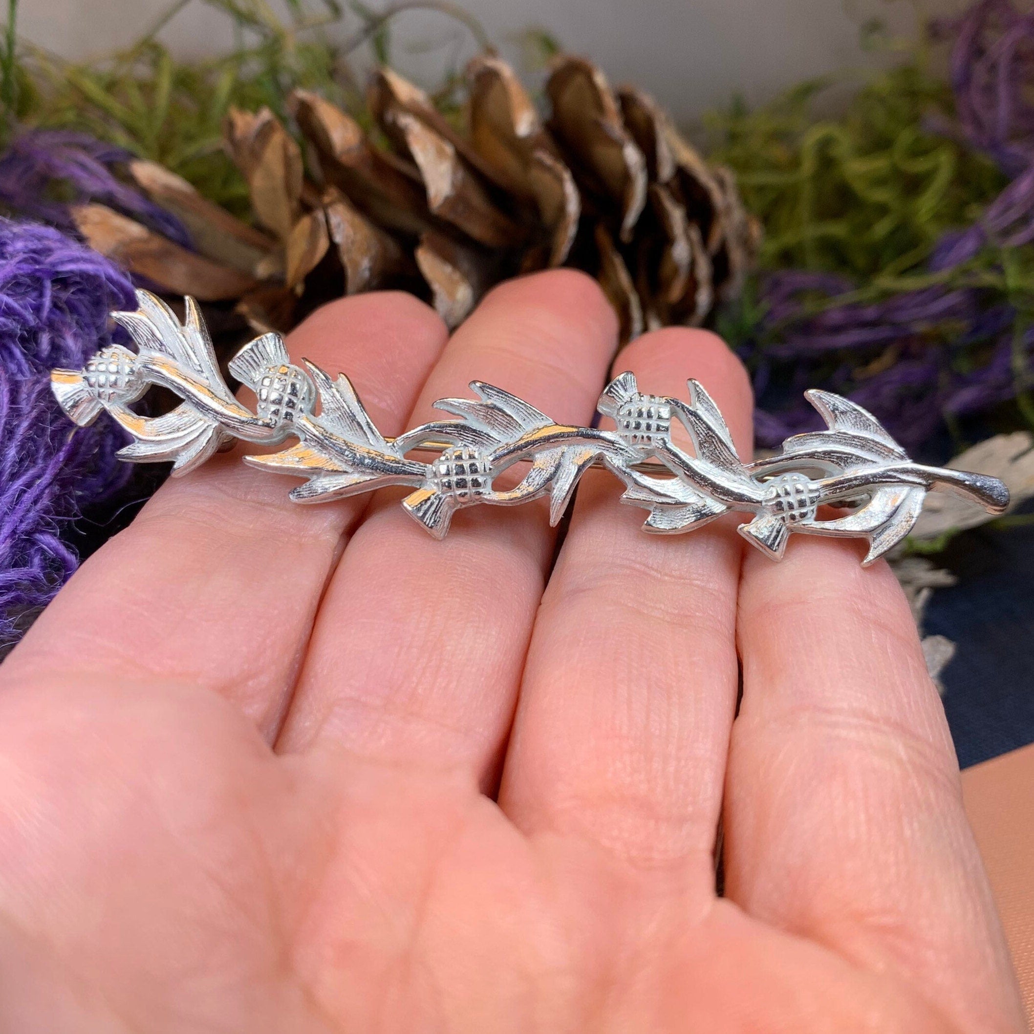 Joyful Scottish Thistle Brooch - Handmade in Scotland