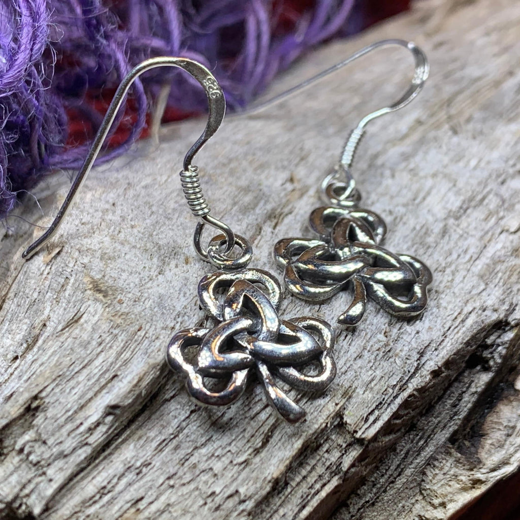 Irish Shamrock Trinity Knot Earrings
