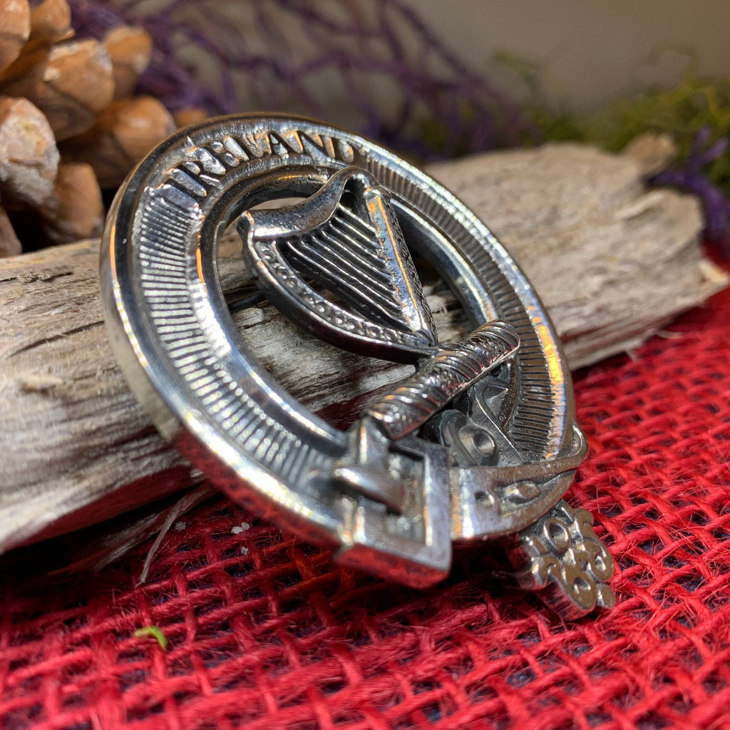 Irish Harp Brooch in Pewter