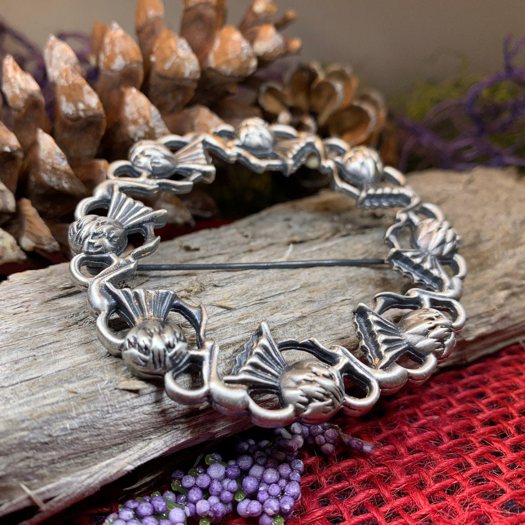 Georgiana Thistle Wreath Brooch - Handmade in Scotland