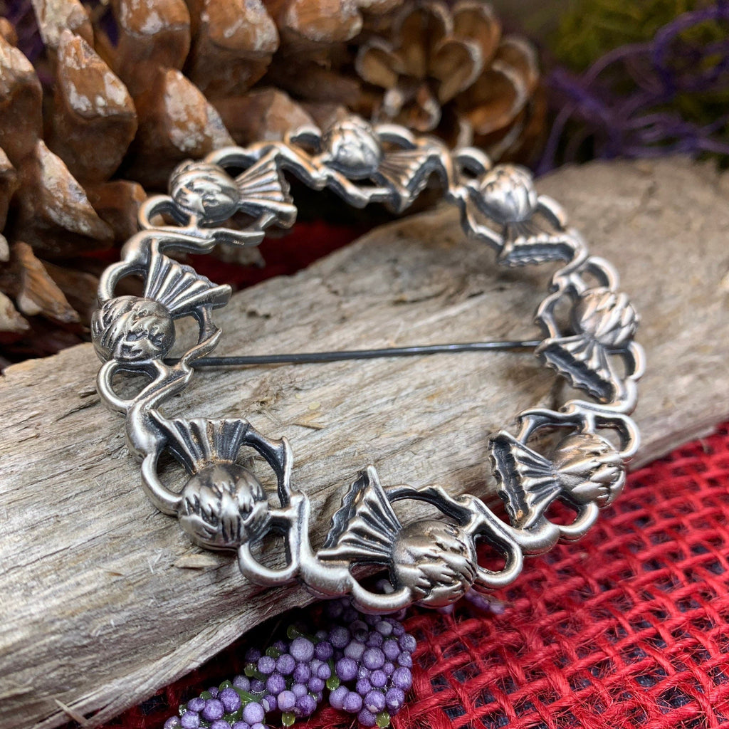 Georgiana Thistle Wreath Brooch - Handmade in Scotland