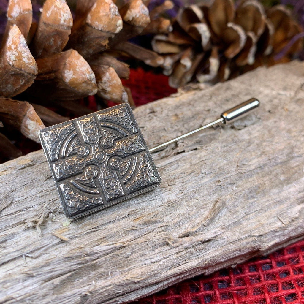 Medieval Celtic Cross Stick Pin - Handmade in Scotland