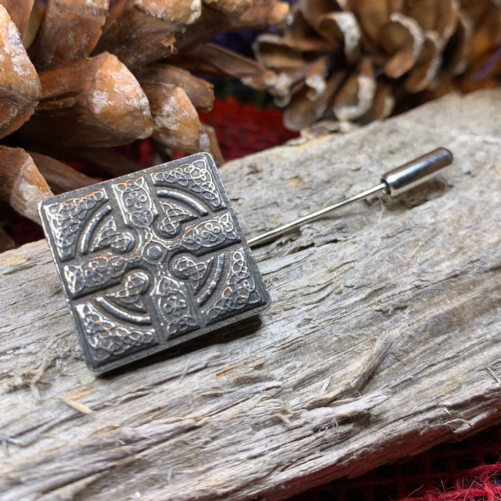 Medieval Celtic Cross Stick Pin - Handmade in Scotland