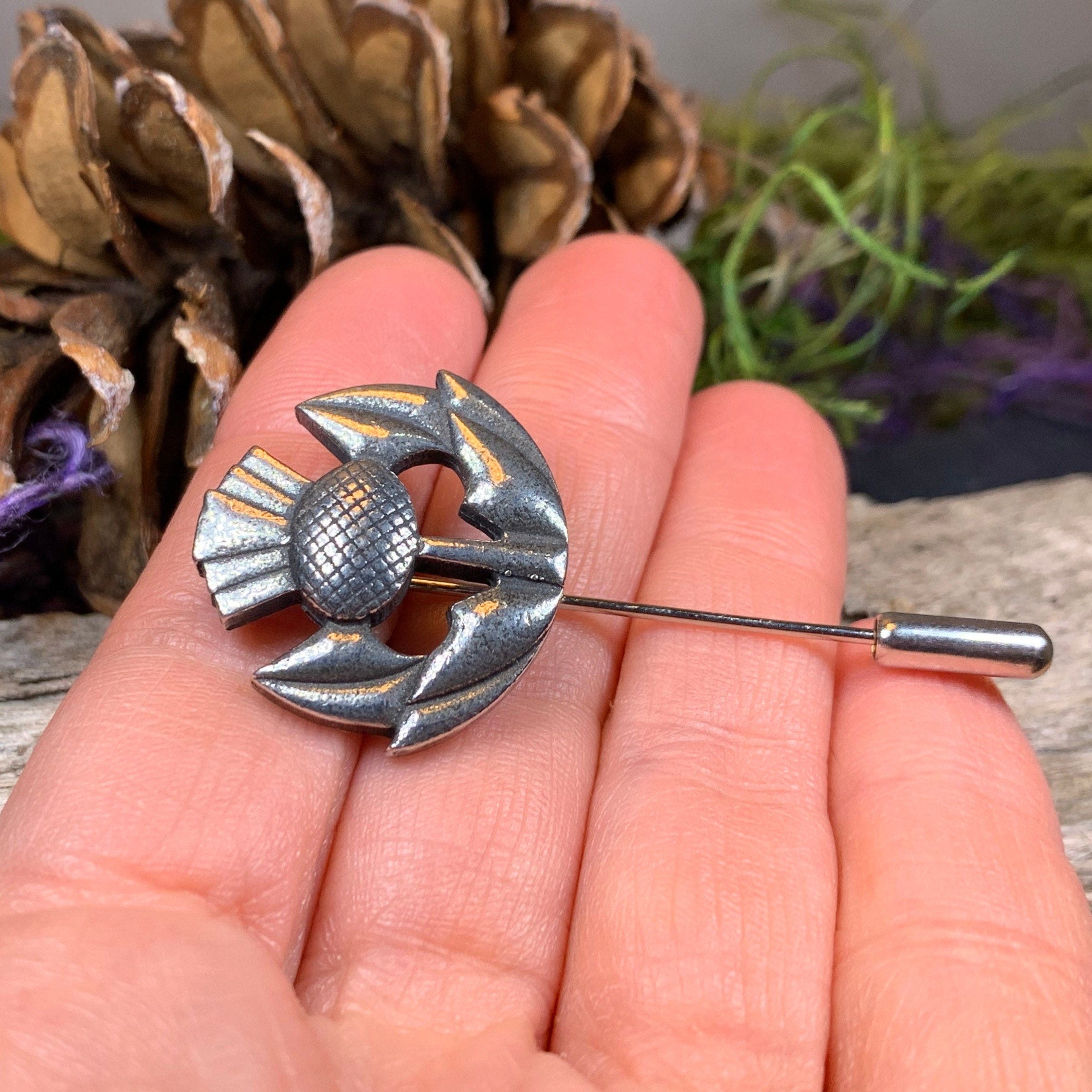 Clyde Thistle Stick Pin - Handmade in Scotland