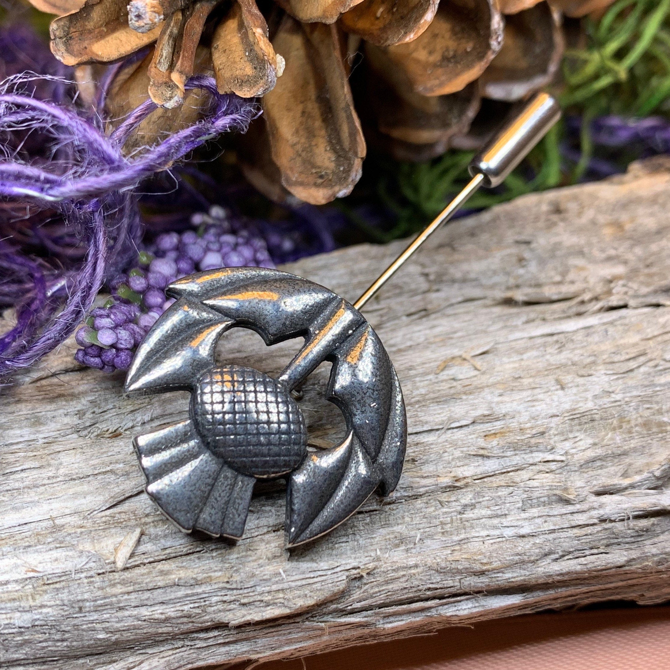 Clyde Thistle Stick Pin - Handmade in Scotland