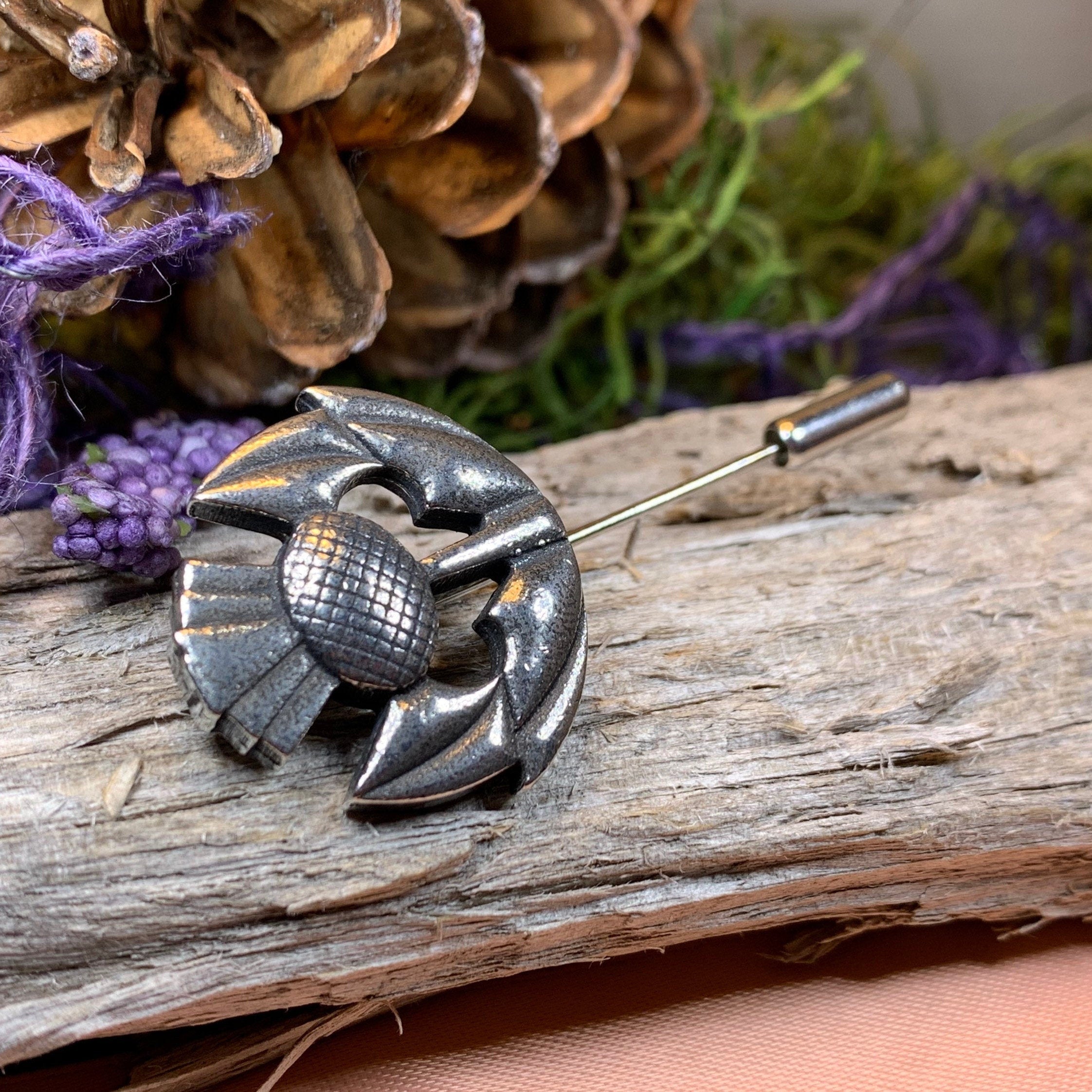 Clyde Thistle Stick Pin - Handmade in Scotland