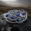 Lapis Blue Celtic Dragon Brooch