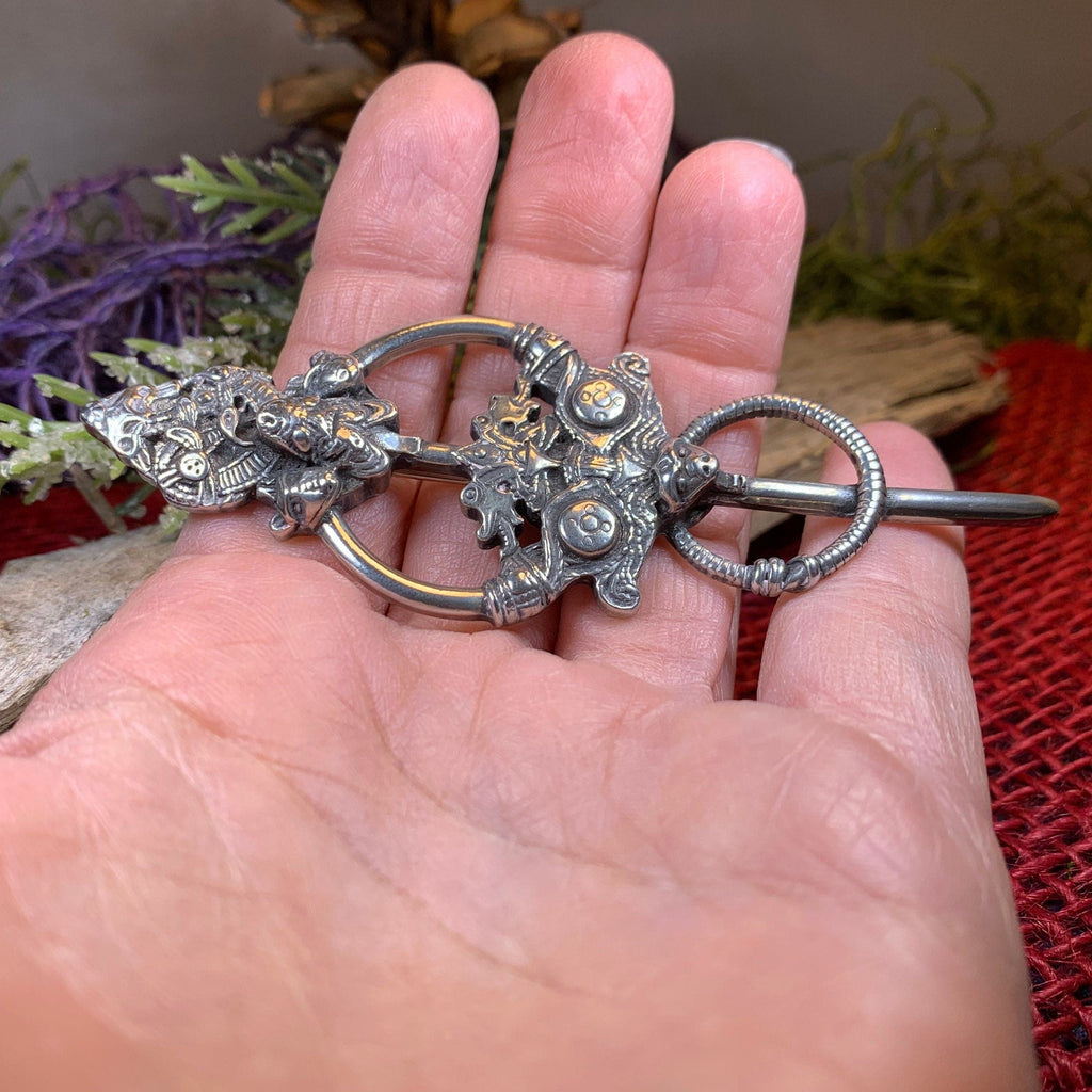 Viking Wolf Celtic Brooch - Handmade in Scotland