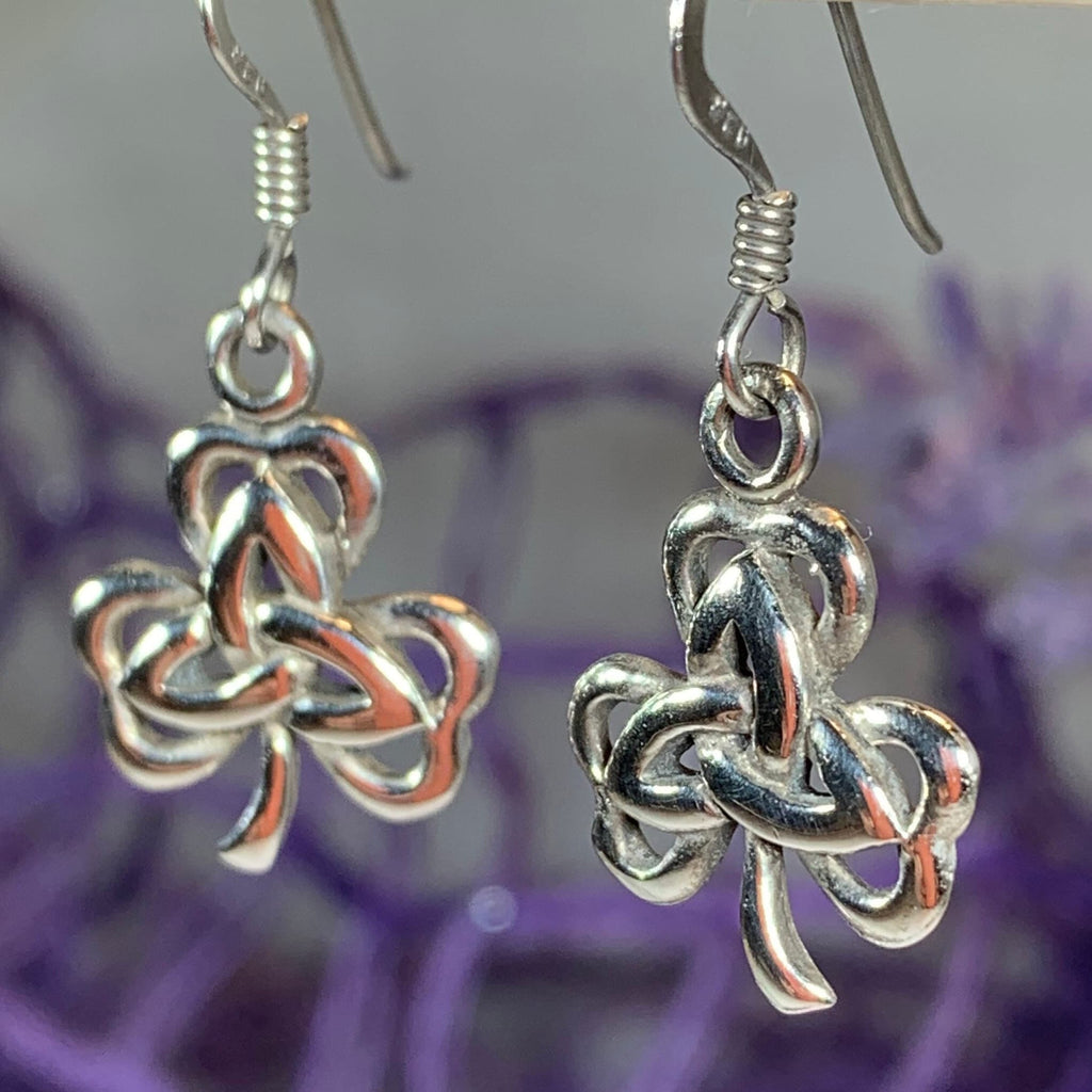Irish Shamrock Trinity Knot Earrings