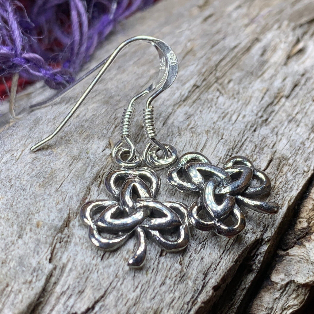 Irish Shamrock Trinity Knot Earrings