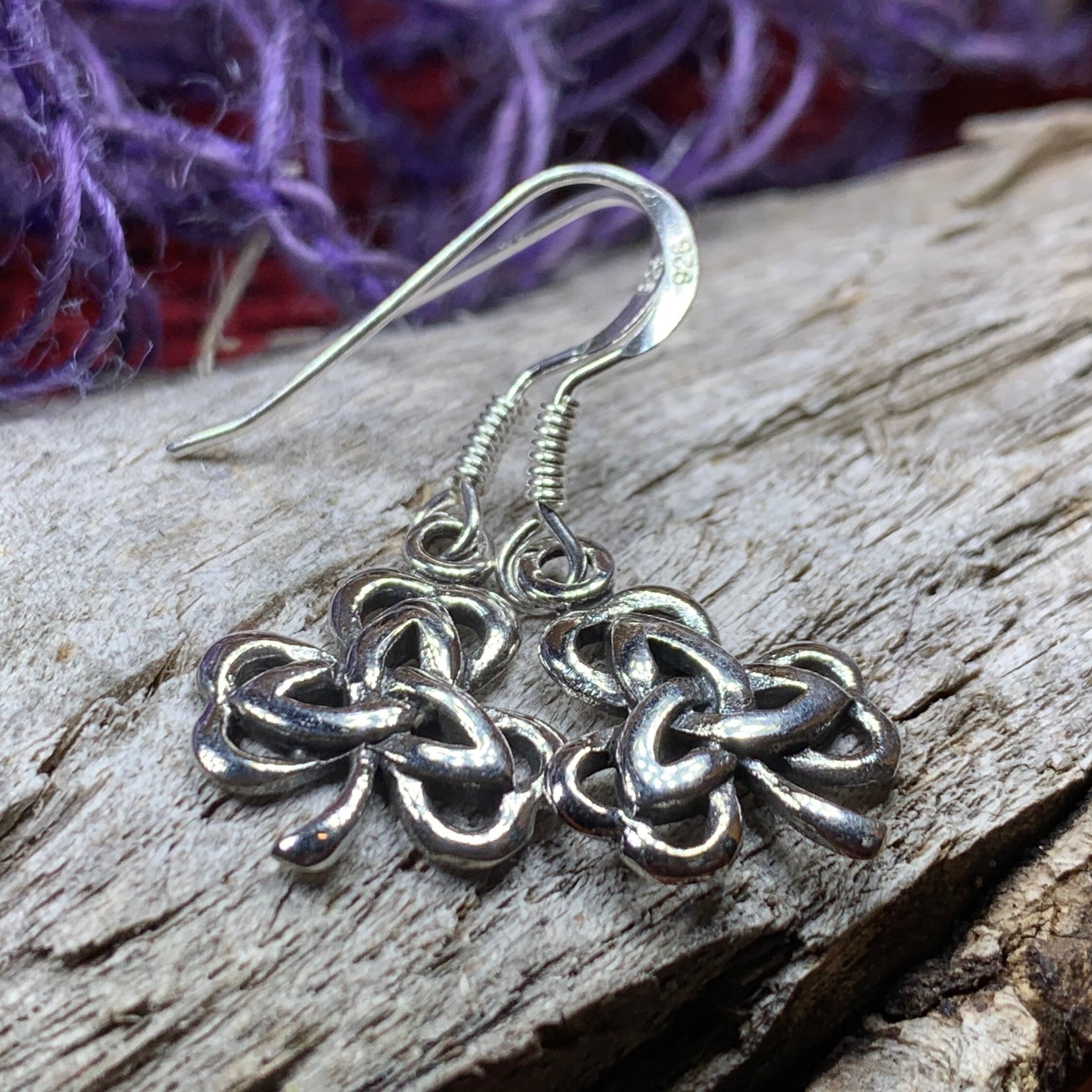 Irish Shamrock Trinity Knot Earrings