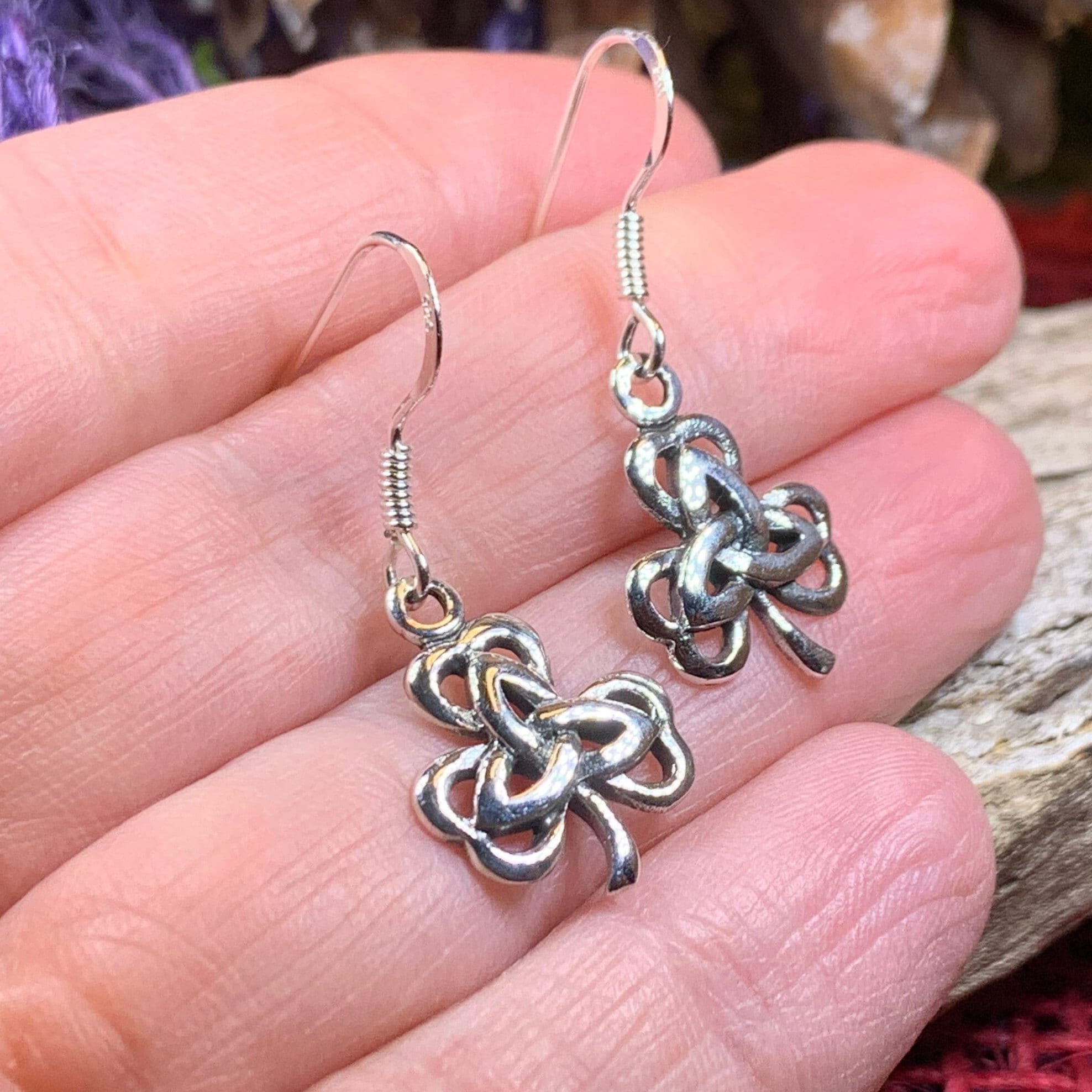 Irish Shamrock Trinity Knot Earrings
