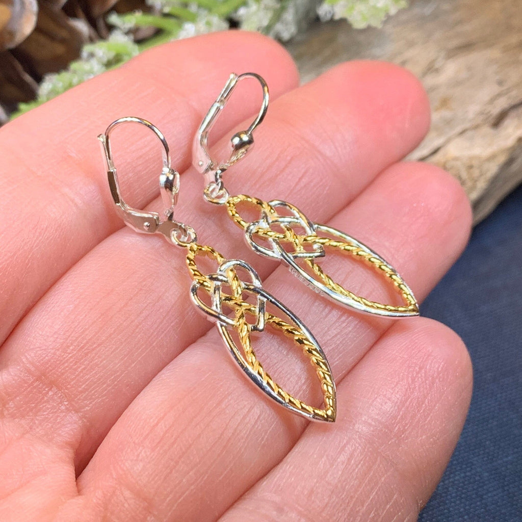 Seadream Celtic Knot Leverback Earrings - Handmade in Ireland