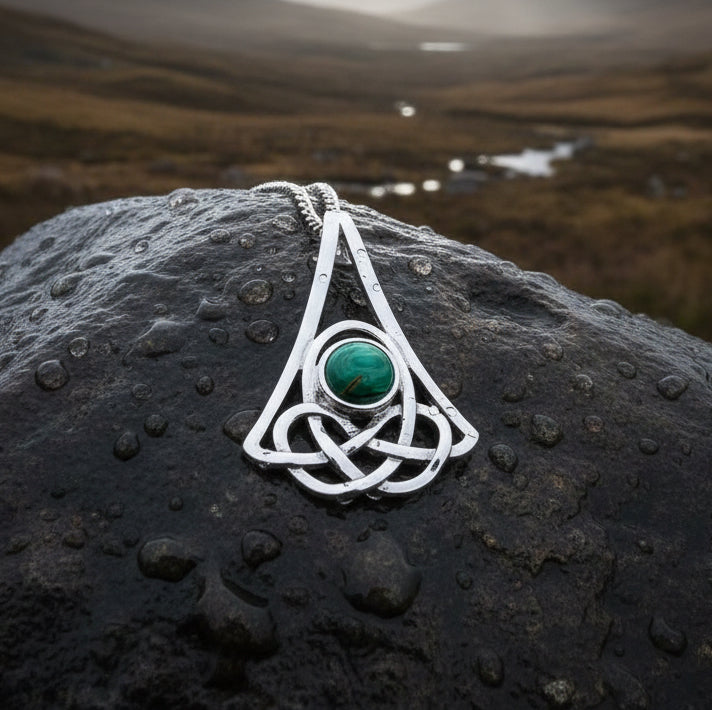 Elegant Heathergems Celtic Knot Necklace - Handmade in Scotland