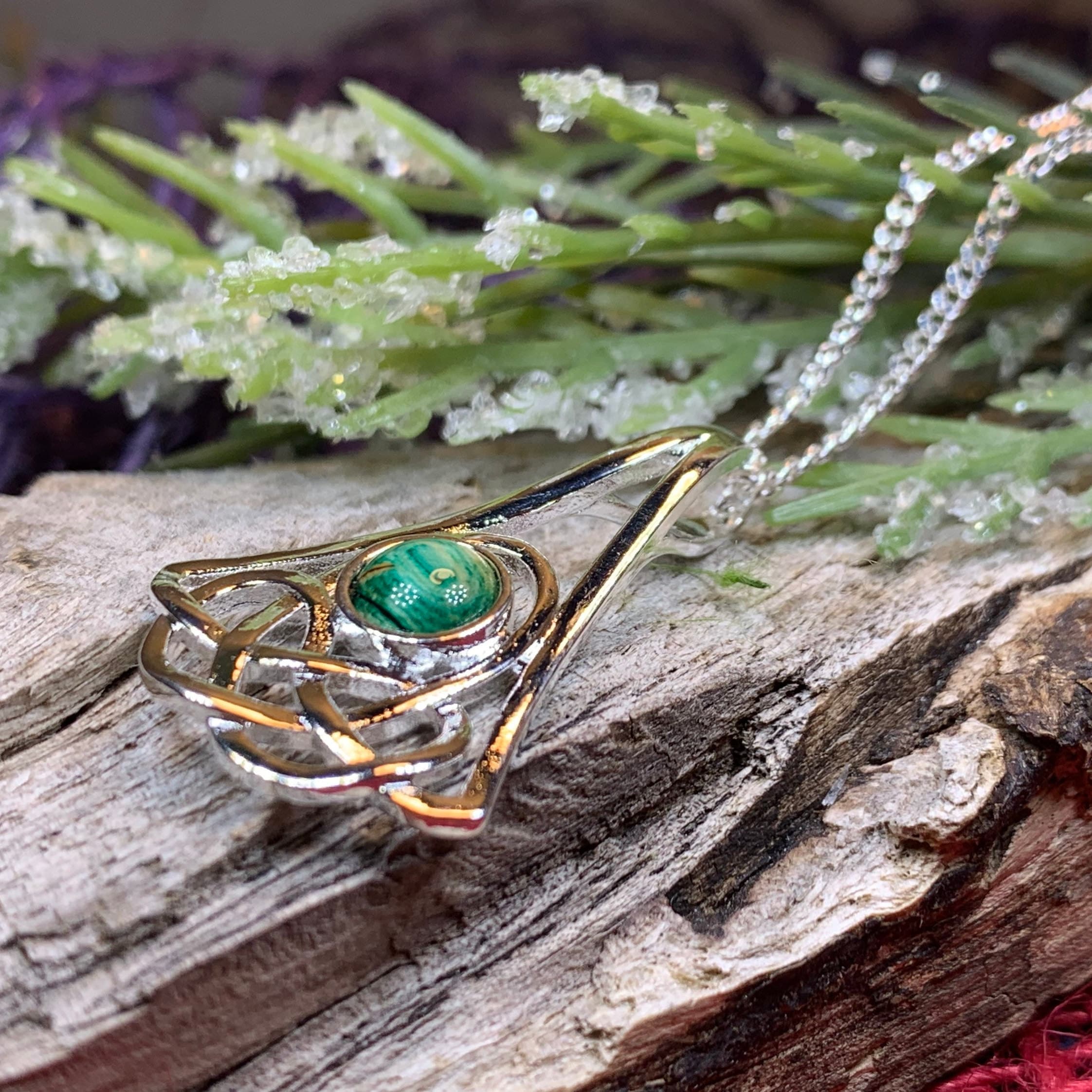 Elegant Heathergems Celtic Knot Necklace - Handmade in Scotland