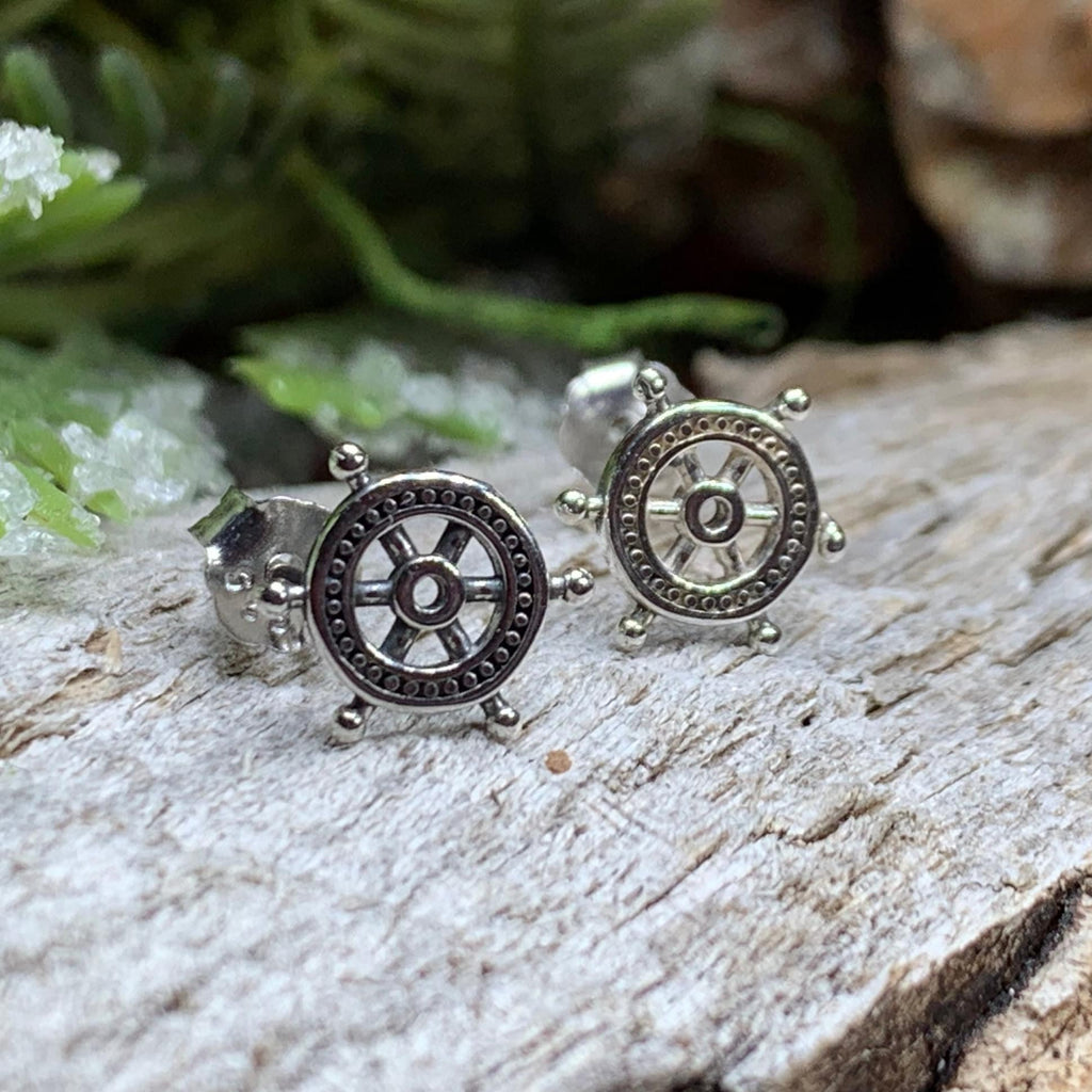 Ship's Helm Stud Earrings