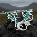 Meadowdancer Sterling Silver Dragon Brooch - Handmade in Scotland