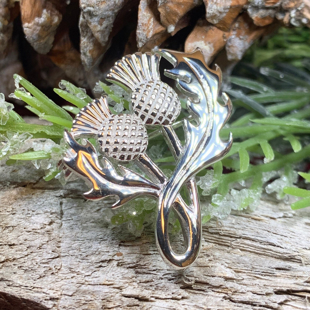 Tanyth Scottish Thistle Brooch in Sterling Silver