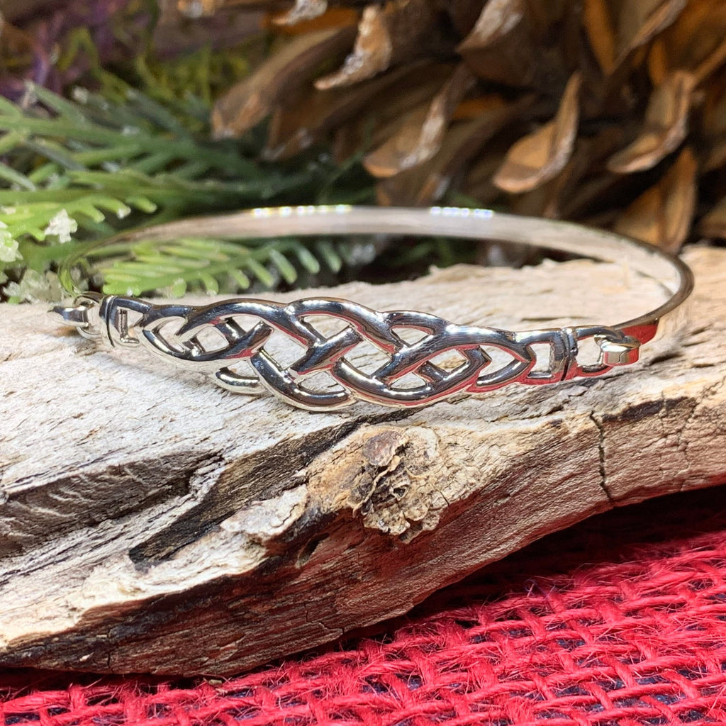 Thalia Celtic Knot Bangle Bracelet in Sterling Silver