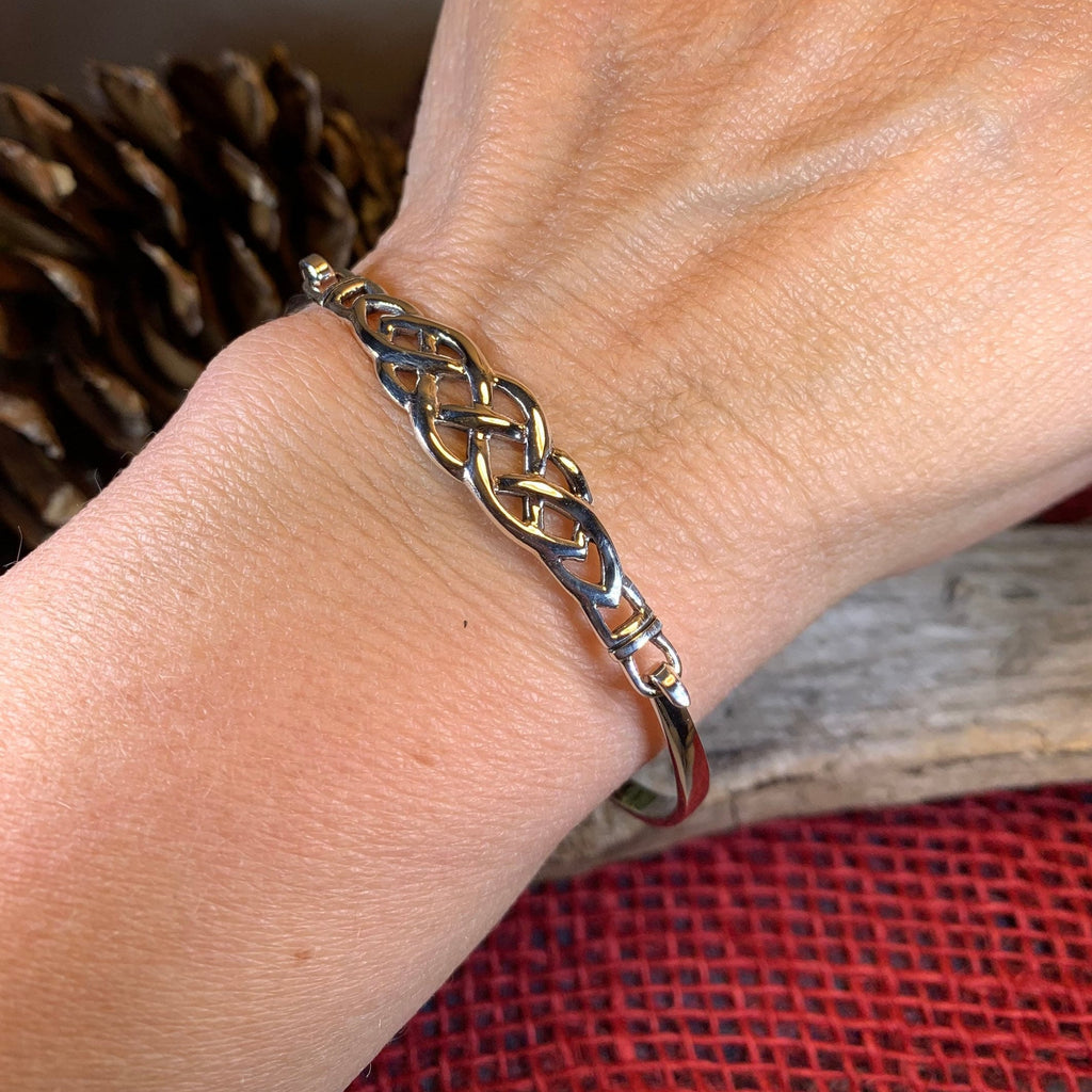 Thalia Celtic Knot Bangle Bracelet in Sterling Silver