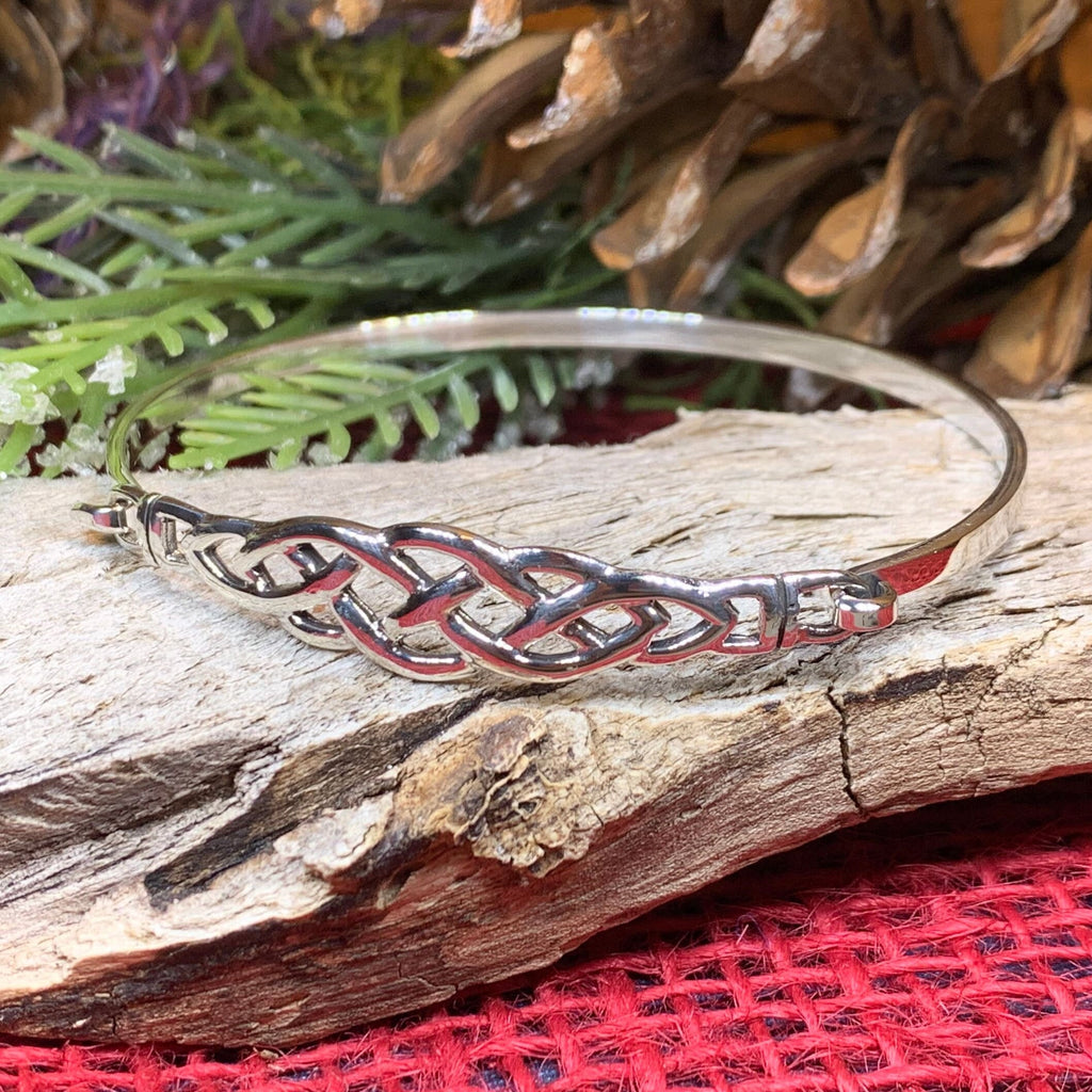 Thalia Celtic Knot Bangle Bracelet in Sterling Silver