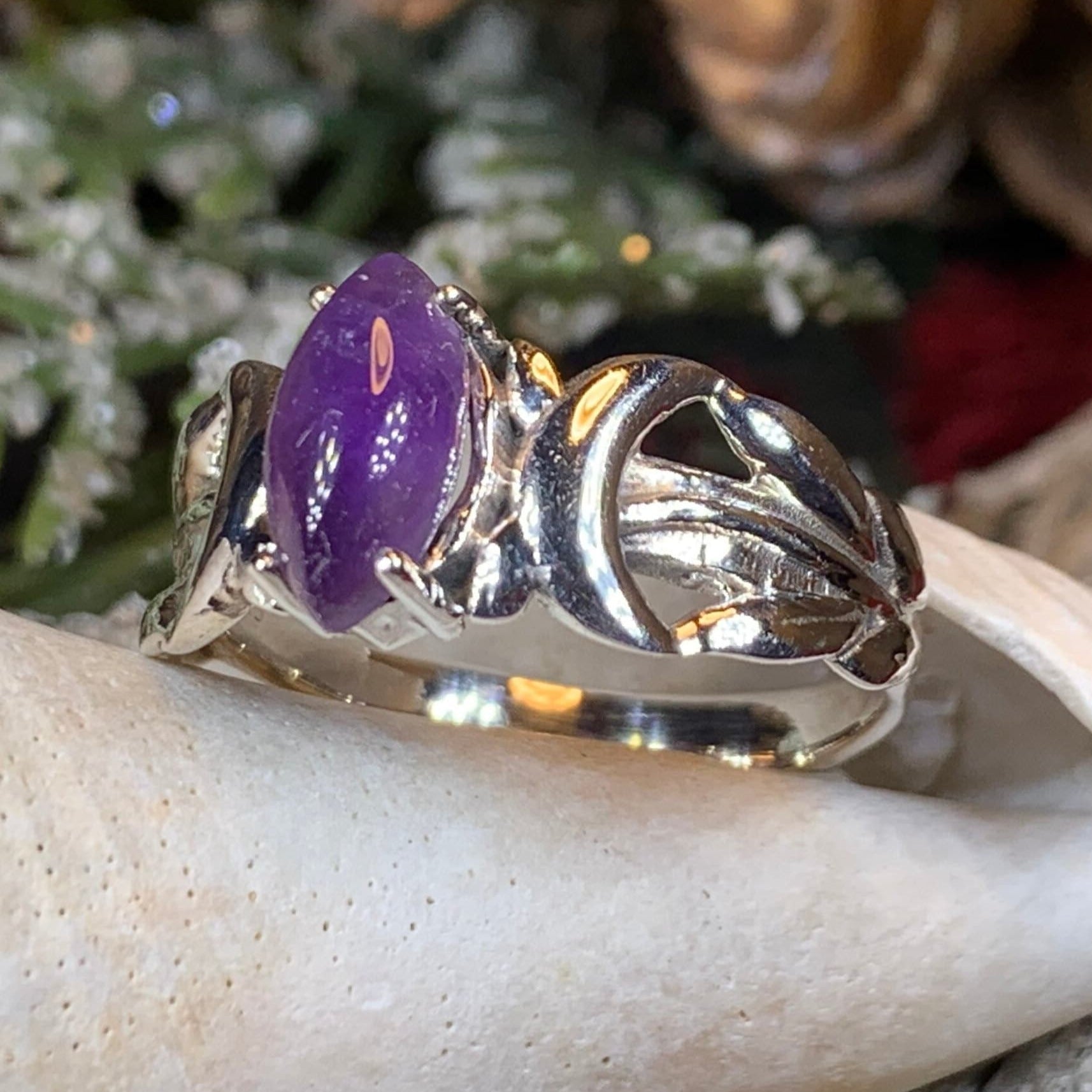 Solstice Triple Moon Ring in Sterling Silver