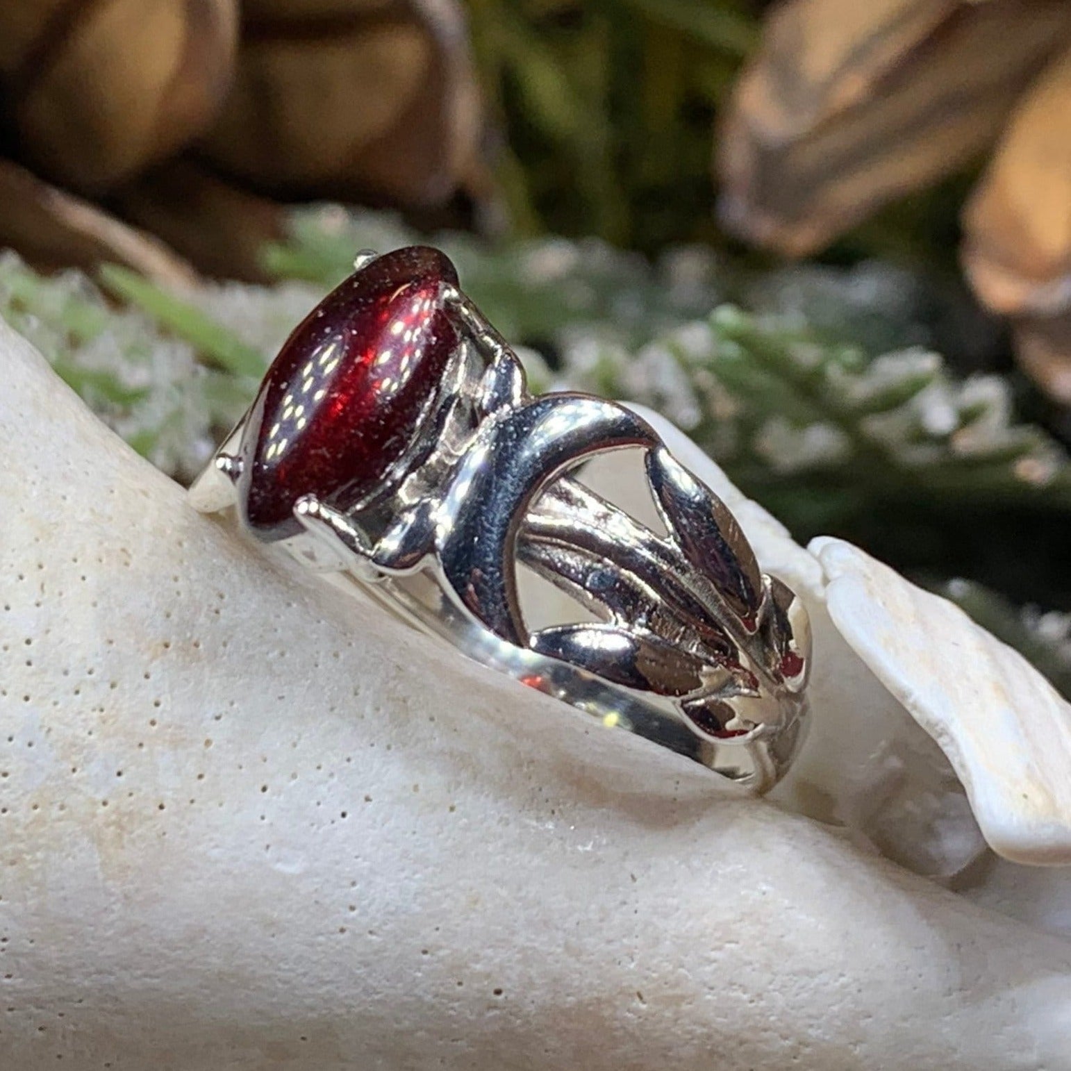Solstice Triple Moon Ring in Sterling Silver