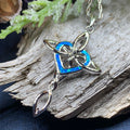 Aurora Opal Celtic Cross Necklace
