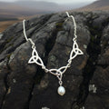 Pearl Celtic Knot Necklace - Handmade in Scotland