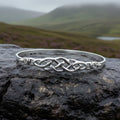 Thalia Celtic Knot Bangle Bracelet in Sterling Silver