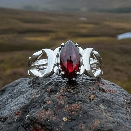 Solstice Triple Moon Ring in Sterling Silver