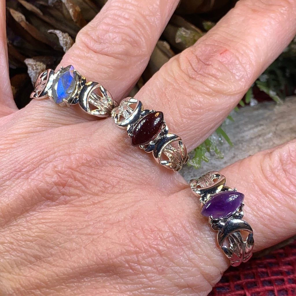Solstice Triple Moon Ring in Sterling Silver