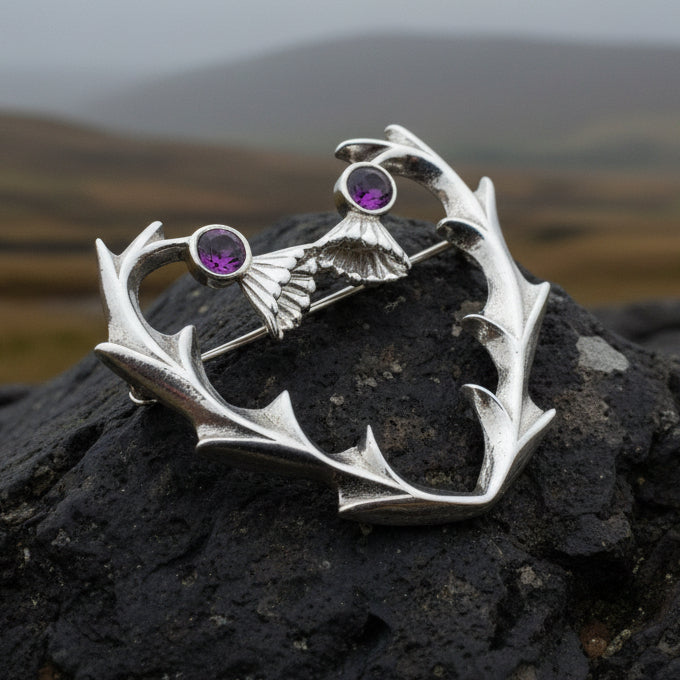 Thistle Country Fields Brooch - Handmade in Scotland
