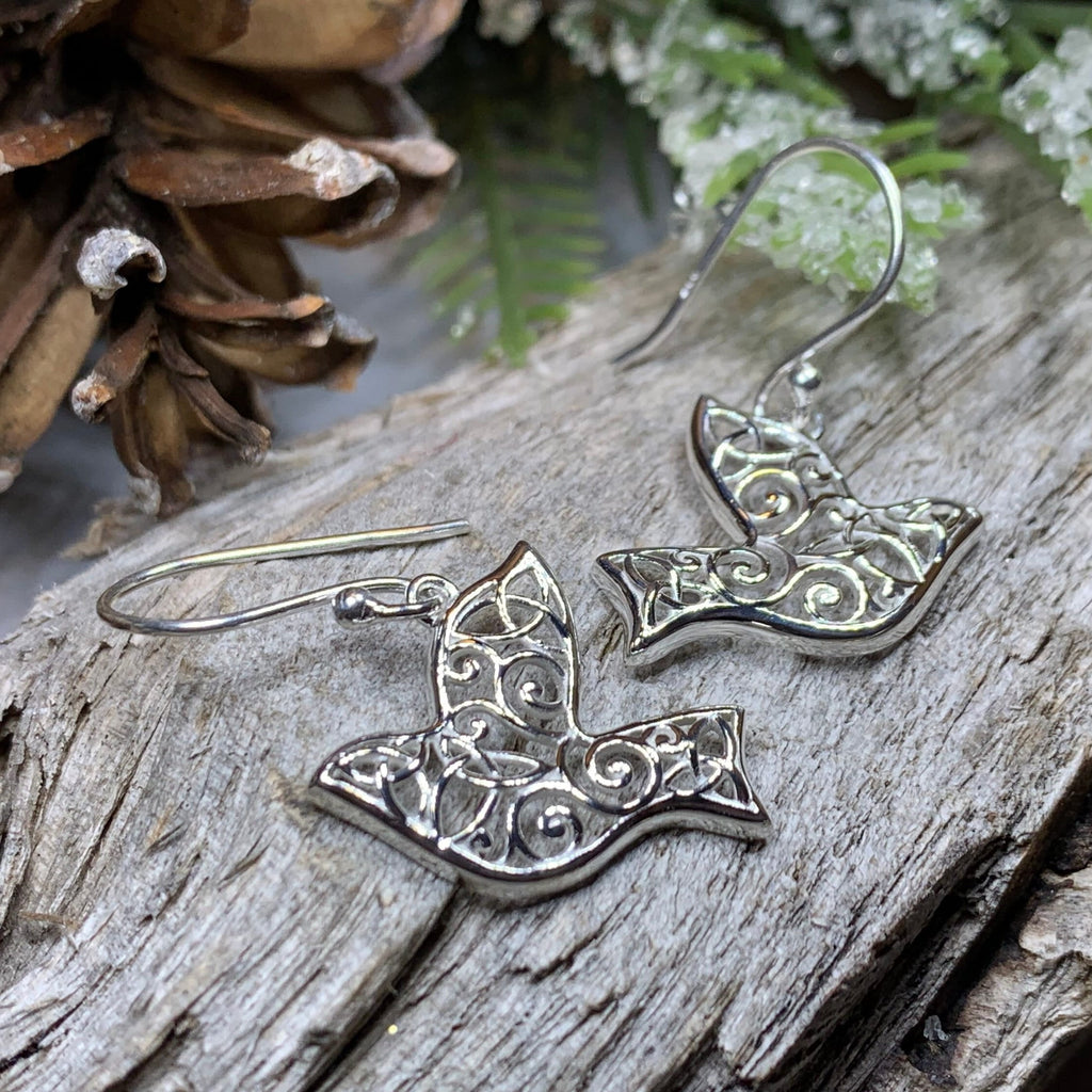 Celtic Dove Earrings - Scotland Jewelry