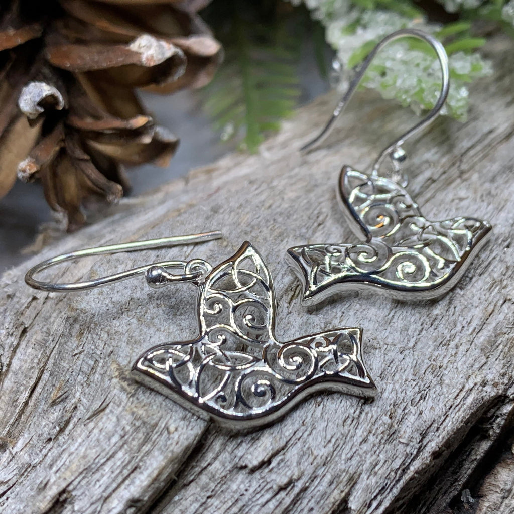 Celtic Dove Earrings - Scotland Jewelry