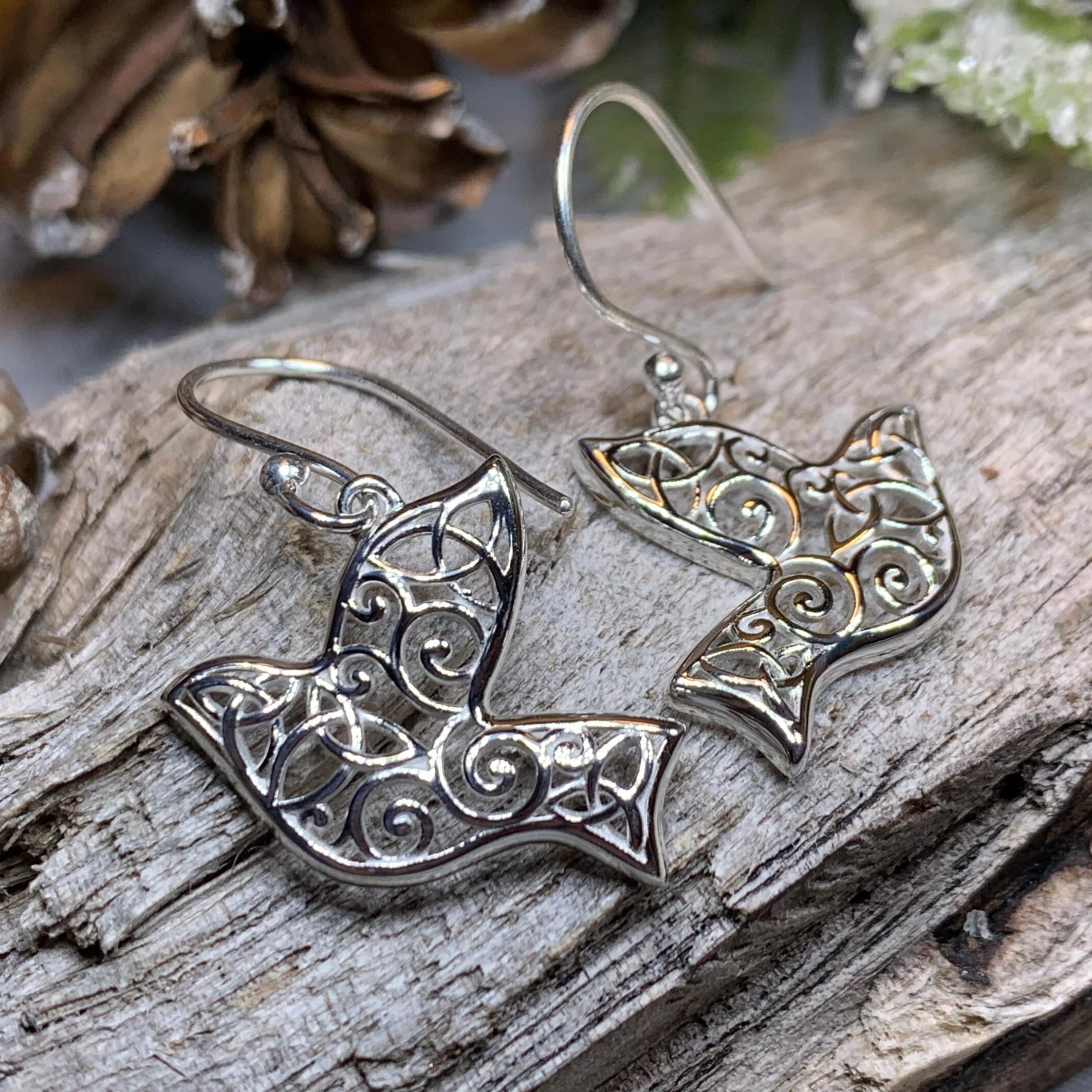 Celtic Dove Earrings - Scotland Jewelry