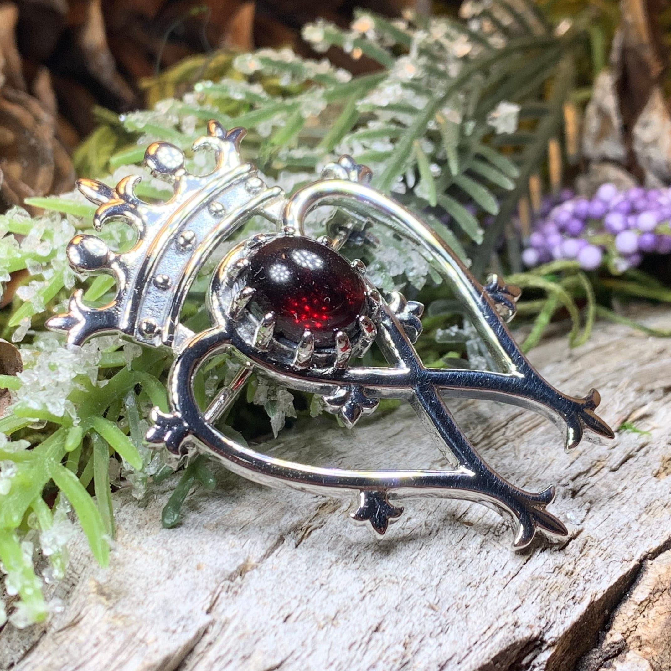 Garnet Luckenbooth Brooch