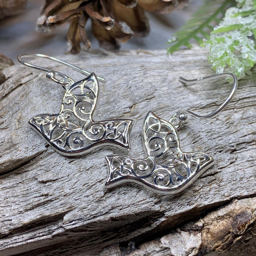 Celtic Dove Earrings - Scotland Jewelry