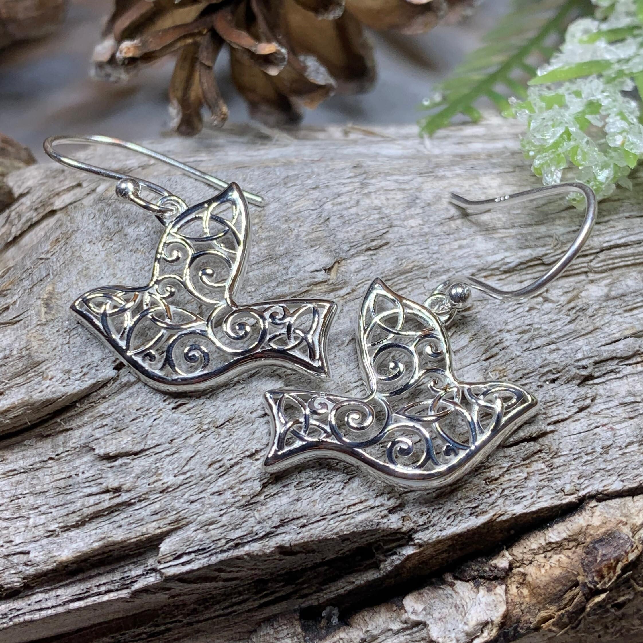 Celtic Dove Earrings - Scotland Jewelry