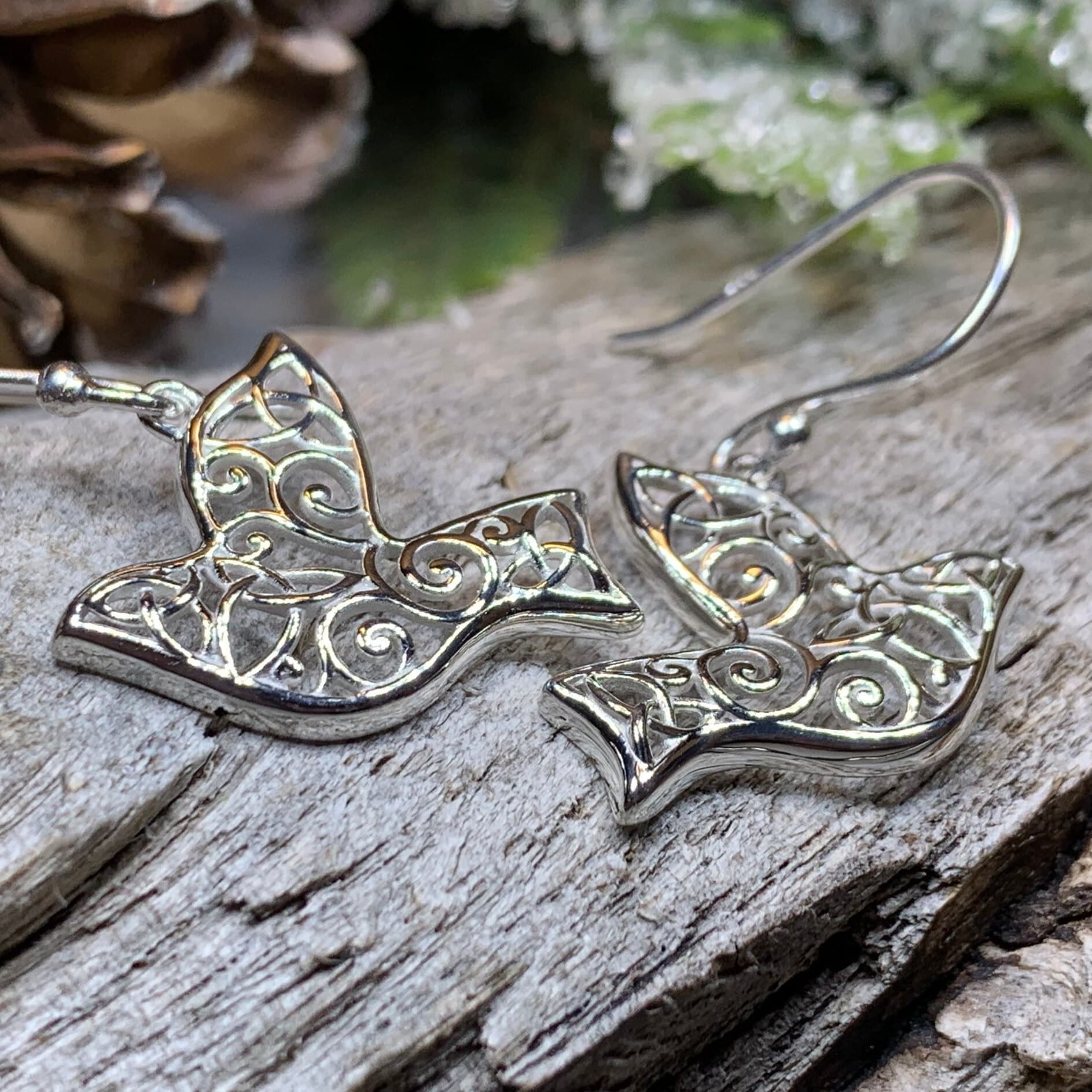 Celtic Dove Earrings - Scotland Jewelry