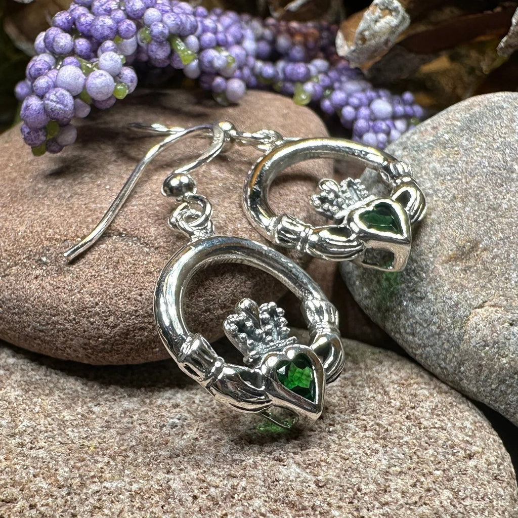 Kerry Irish Claddagh Earrings in Sterling Silver