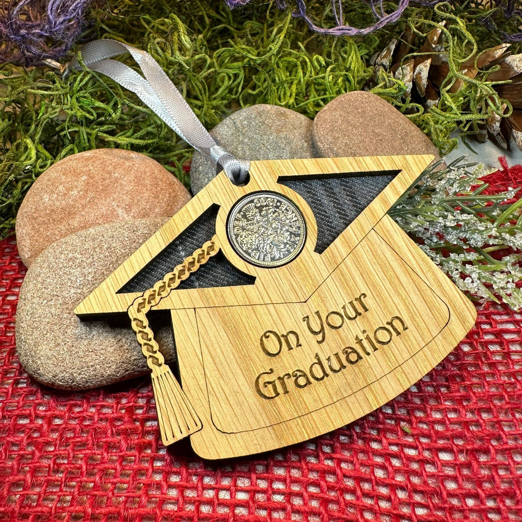 Graduation Lucky Sixpence Ornament