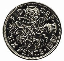 Tartan Highland Cow Lucky Sixpence Ornament