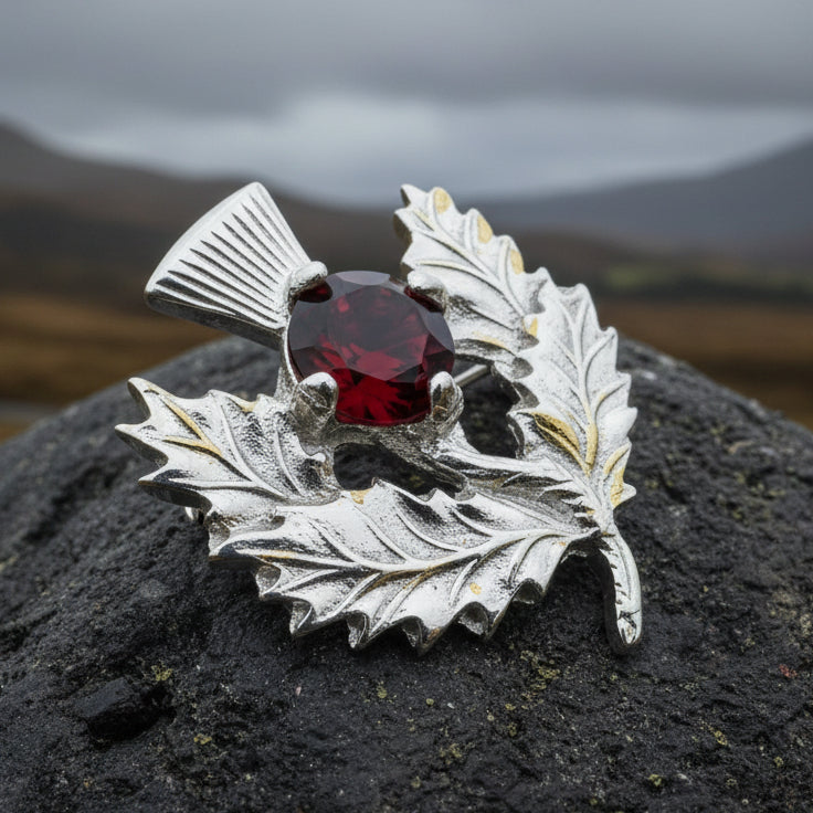 Crystal Thistle Brooch